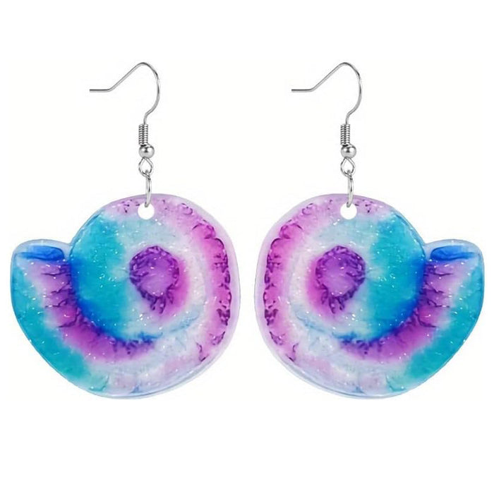 Wholesale Blue Sea Shell Acrylic Pendant Earrings JDC-ES-Yuhen004