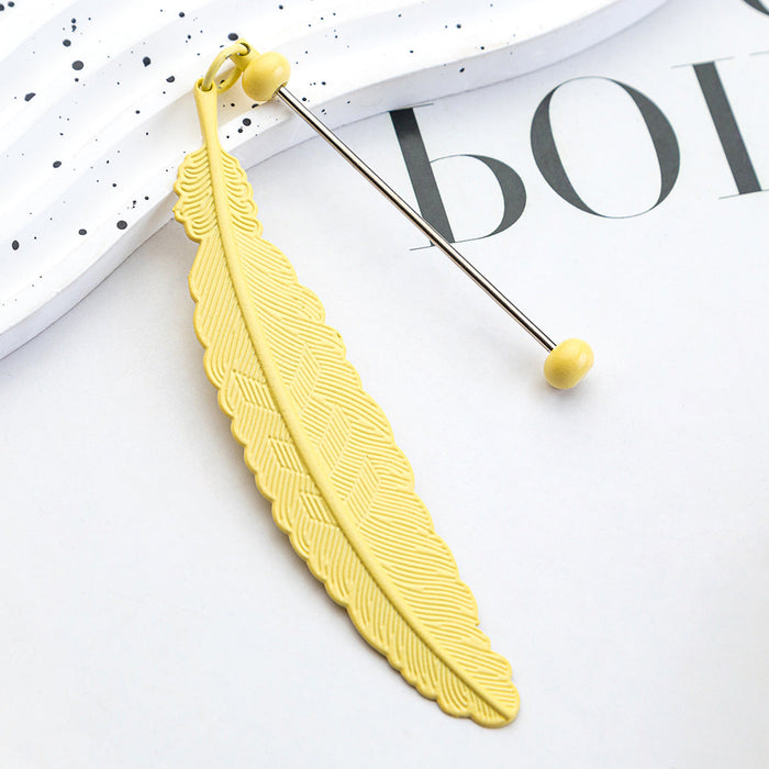 Wholesale Beadable Feather Bookmarks Metal DIY for Beadable Bar JDC-BM-HuaH002