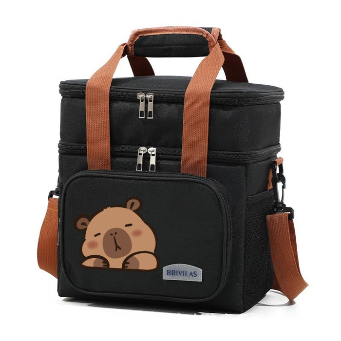 Wholesale Double-layer lunch bag printed insulation bag ice bag for picnic insulation