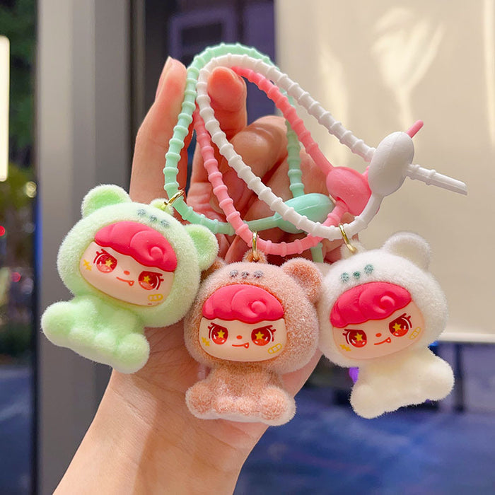 Wholesale Flocked  Keychain  Big Cousin Doll Pendant Accessory Exquisite Ornament Desktop Decoration Gift