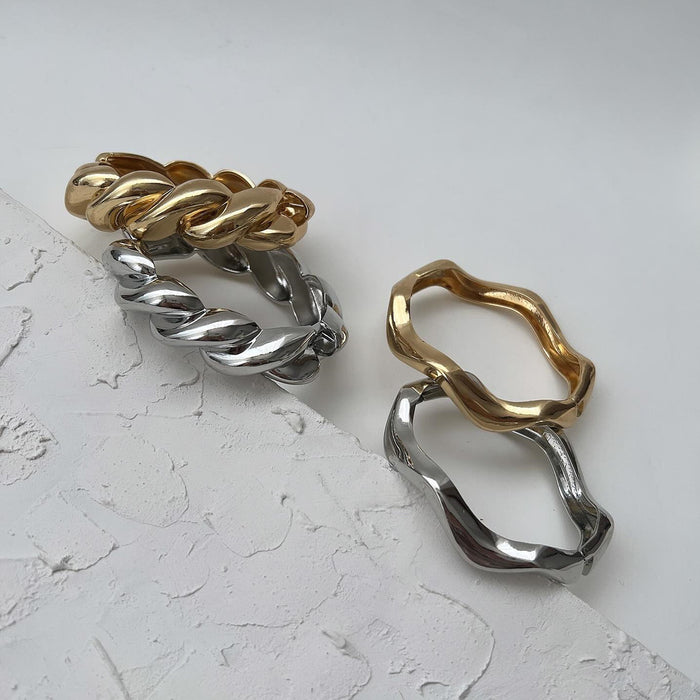 Wholesale New jewelry simple irregular alloy bracelet personalized circle metal wind opening bracelet