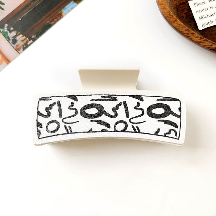 Wholesale Pu Printed Shark Clip Western Style Retro Leather Hairpin Hair Grabber Hair Accessories