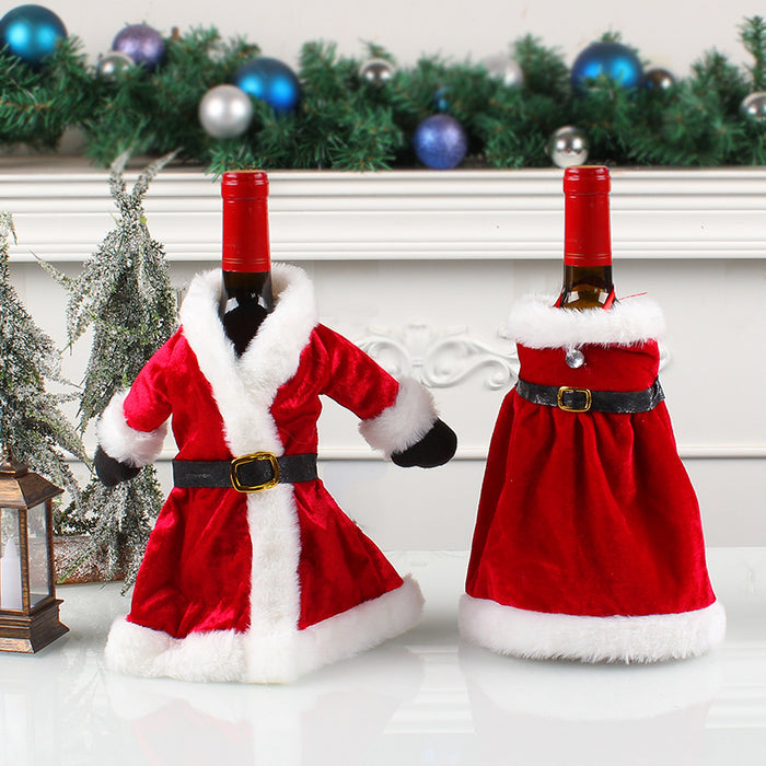 Wholesale Christmas Red Wine Set Christmas Dress Wine Bottle Set Christmas Skirt Wine Bottle Decoration Creative Red Wine Bag