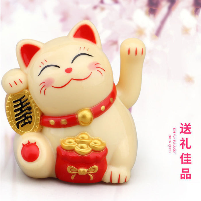 Wholesale Miniature solar-powered lucky cat desk ornament