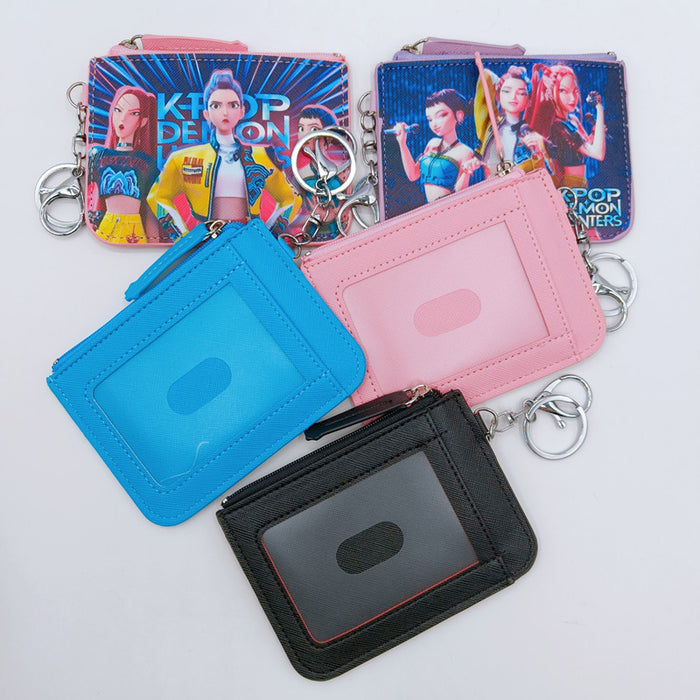 Wholesale K-POP Cartoon Leather Wallet with Keychain Pendant