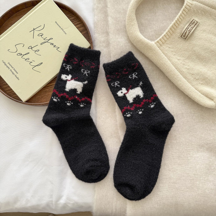 Wholesale Socks for children, thick and warm cartoon dog plush sleeping socks