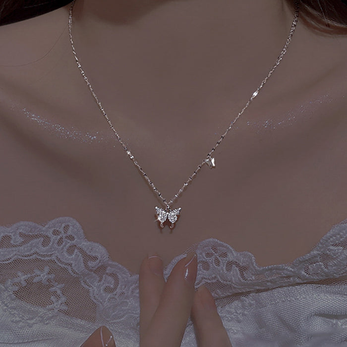 Wholesale Butterfly necklace, light luxury, high-end, niche, collarbone chain for women