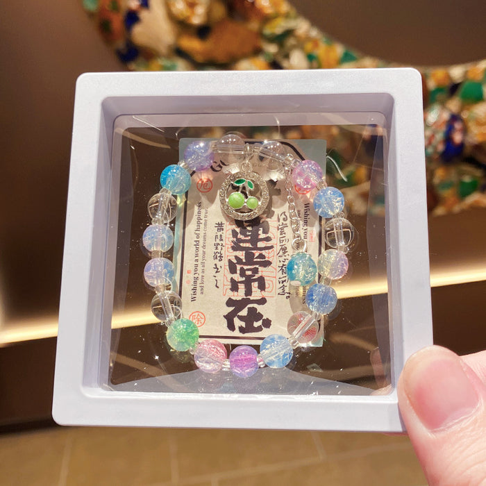 Wholesale Cherry Design Glass Beaded Bracelet Fashion Jewelry Accessory MOQ≥3