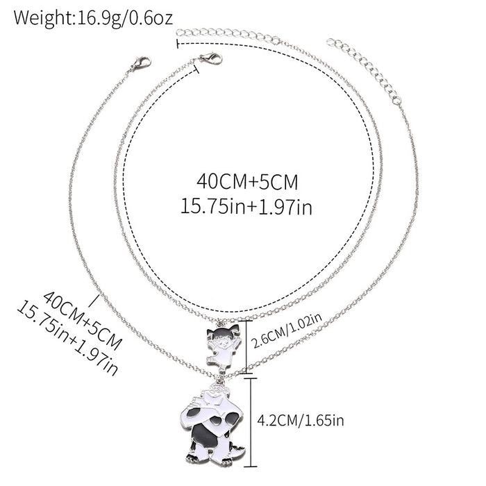 Wholesale New accessories, fashionable anime pendant, simple and versatile alloy drip oil necklace