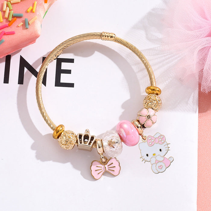Wholesale Stainless Steel Cartoon Beaded Bracelet Stylish Jewelry Accessory MOQ≥2