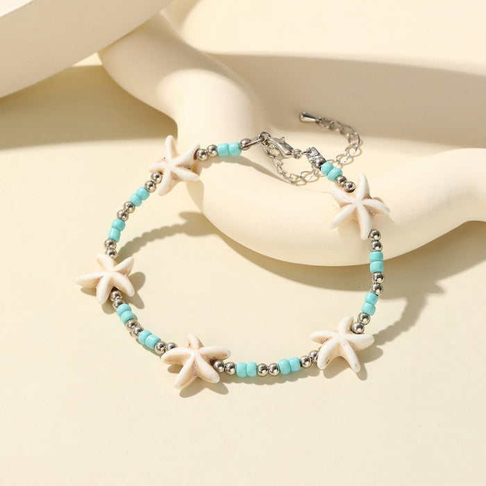 Wholesale Bohemian Sea Star Shell Beaded Bracelet Summer Beach Vacation Jewelry Accessory