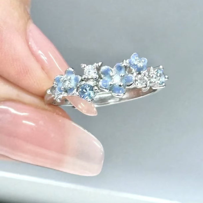 Wholesale Enamel flower zircon open ring, niche light luxury accessory