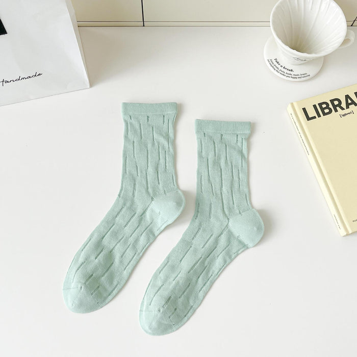 Wholesale Lightweight mesh tube socks, combed cotton antibacterial socks, stacked socks