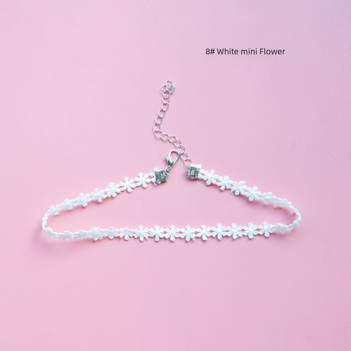 Wholesale Simple necklace, temperament, neckband accessories, floral lace, collarbone chain