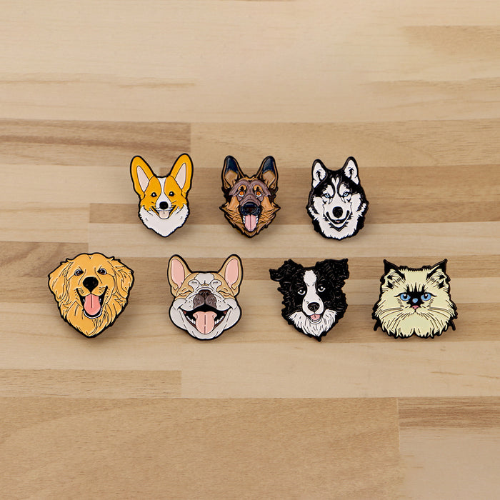 Wholesale 5pcs Badge Clothing Backpack Collar Alloy Cartoon Pet Cat and Dog Animal Brooch