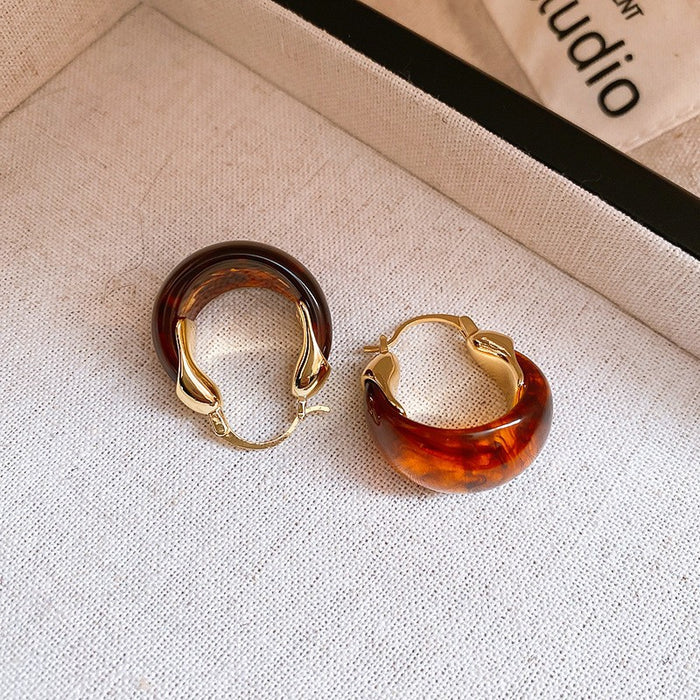 Wholesale  silver needle geometric irregular resin earrings heart earrings