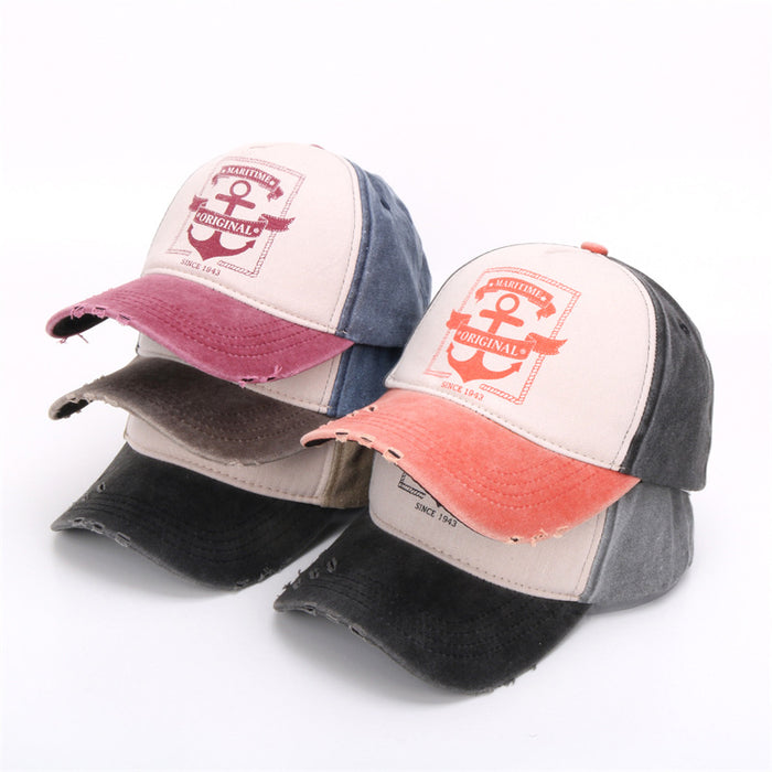 Wholesale Washed denim tongue hats for men and women, used baseball caps