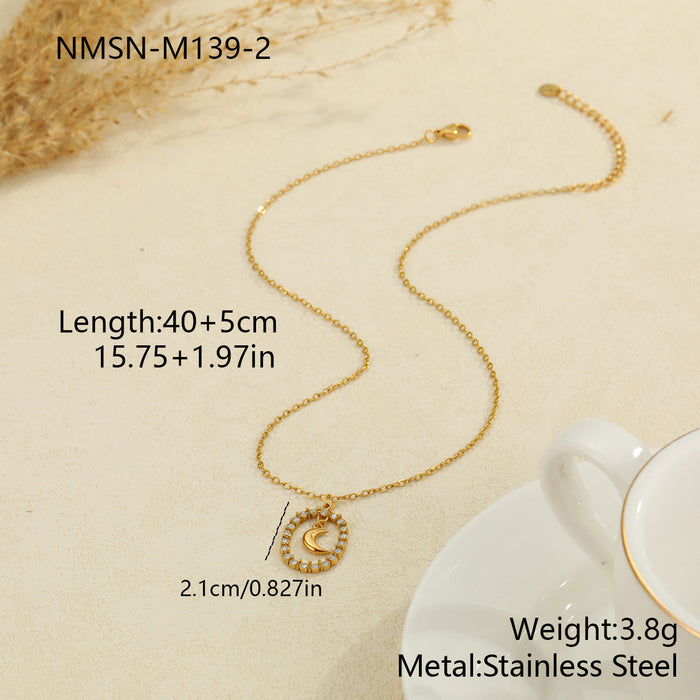 Wholesale Retro geometric stainless steel pendant necklace