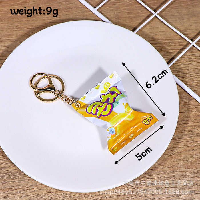 Wholesale New snack bag pendant with simulated miniature rubber candy key pendant