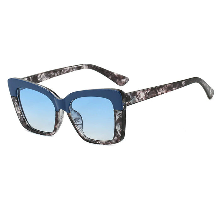 Wholesale Avant garde black and white contrasting box sunglasses for personalized photography, concave shaped UV resistant sunglasses