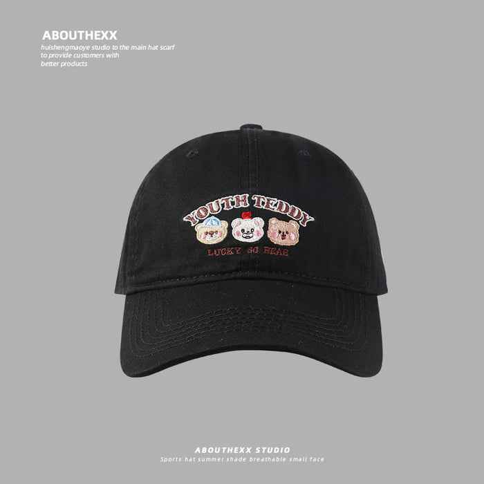 Wholesale Embroidered baseball cap, sweet and versatile, new wide brimmed duckbill cap for couples