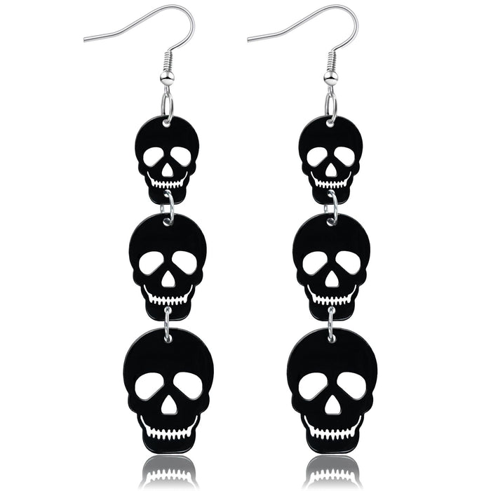 Wholesale Retro  Acrylic Earrings Pumpkin Bat Skull Jewelry Accessory For Women Party Wear Boutique Resale