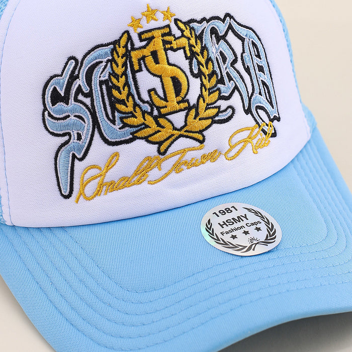 Wholesale Badge embroidered sun hat mesh hat truck hat versatile breathable baseball cap