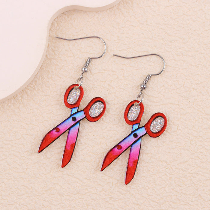 Wholesale Halloween Earrings, Contrasting Color Scissors Trendy Earrings