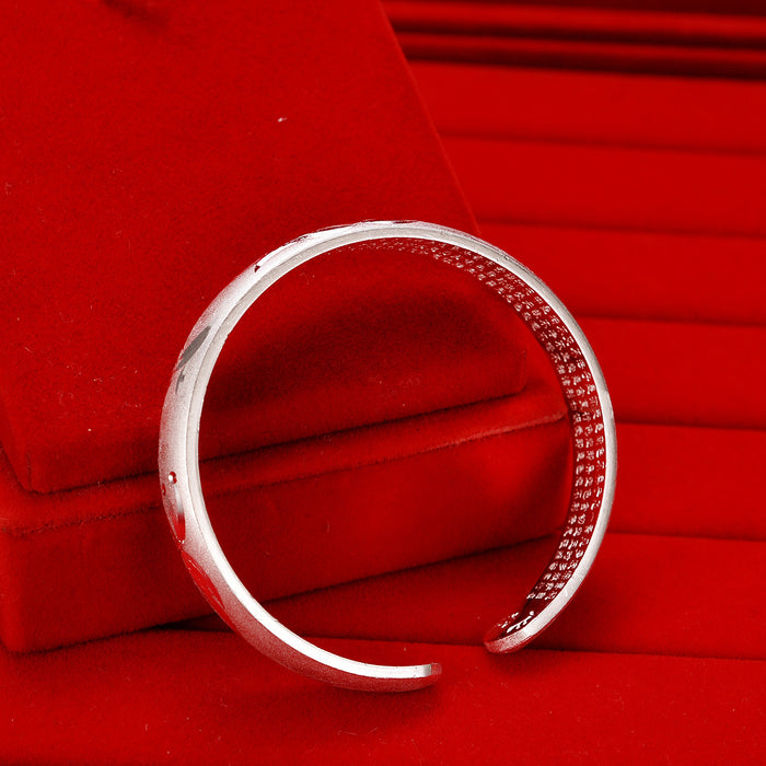 Wholesale Bracelet flower copper silver plated women's bracelet with frosted silver opening