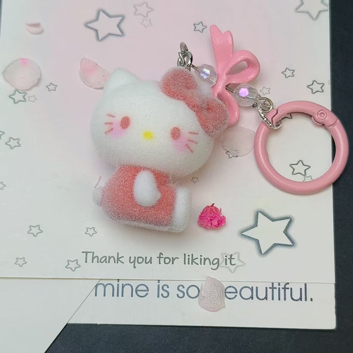 Wholesale flocked cute doll keychain