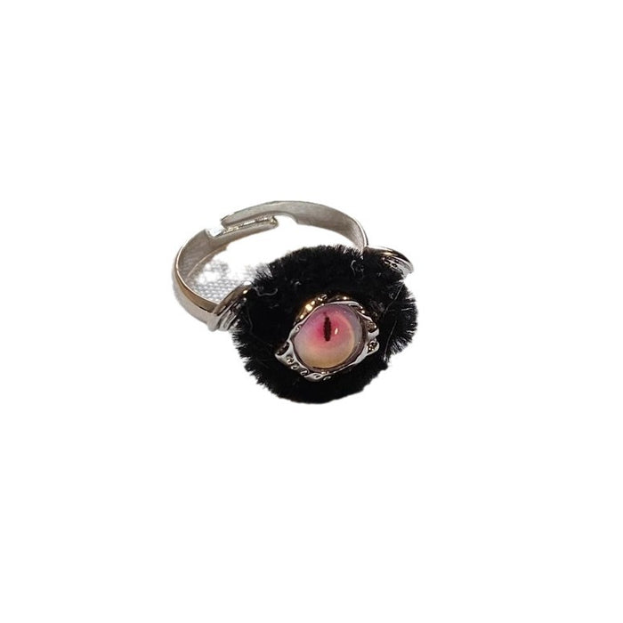 Wholesale Plush one eyed ring with high-end feel for couples, niche couple ring