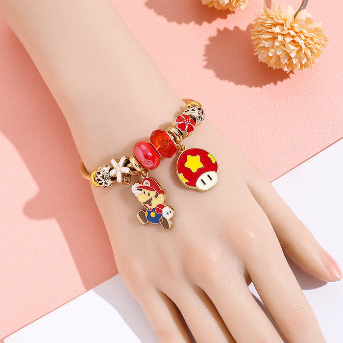 Wholesale Stainless steel bead bracelet cartoon cute alloy pendant bracelet