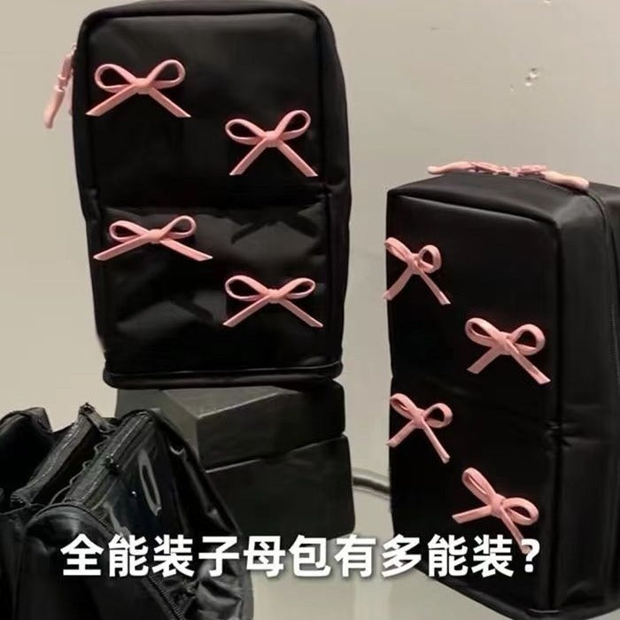 Wholesale Cosmetic Bag Cute Bow Storage Bag Large Capacity Skin Care Products Dormitory Wash Bag