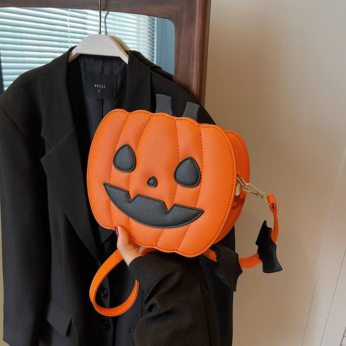 Wholesale Chic Pumpkin Shape Crossbody Bag PU Leather Small Shoulder Bag for Party