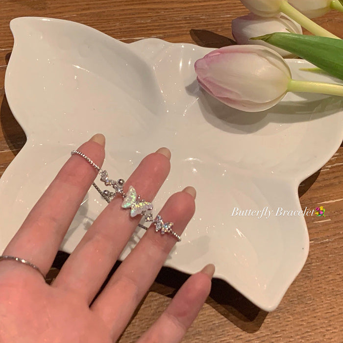 Wholesale Super fairy butterfly pull-out titanium steel bracelet with niche design, high-end feel, wholesale of bracelet accessories