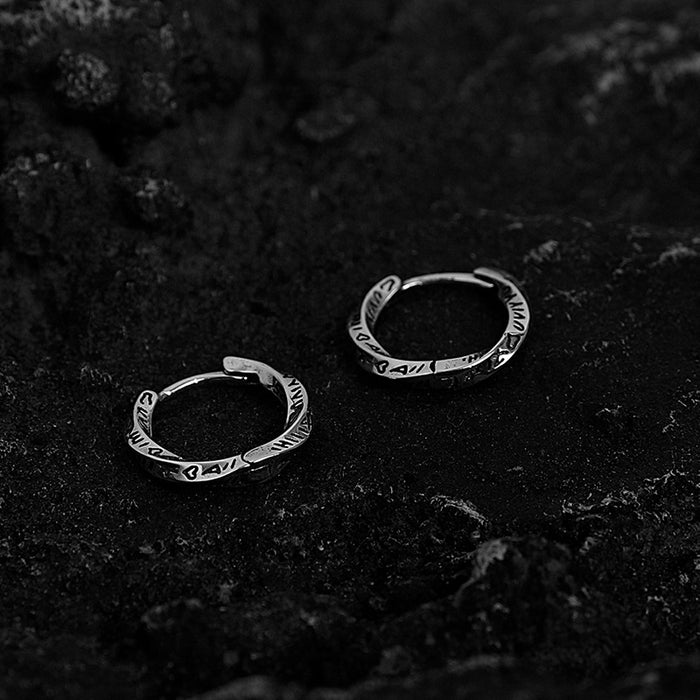 Wholesale  925 silver needle earrings men's retro earrings