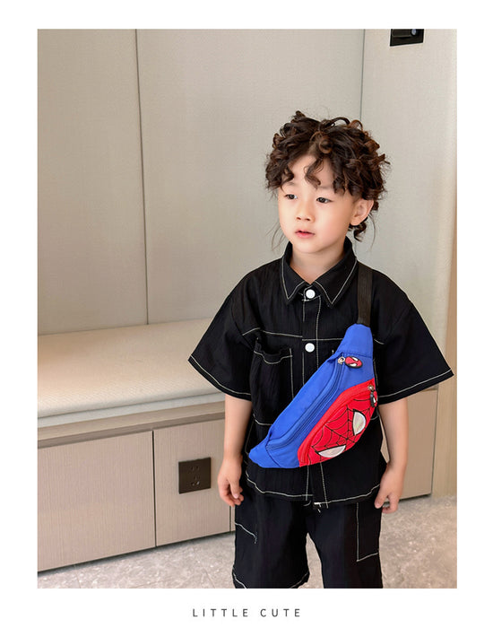 Wholesale Children's canvas chest bag waist bag, new travel backpack, personalized and fashionable children's bag