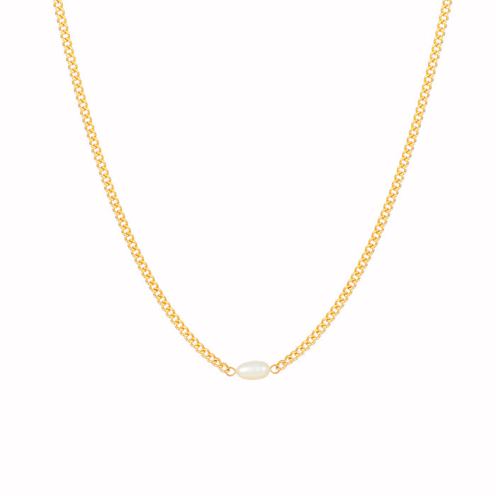 Wholesale Pearl necklace, fashionable stainless steel collarbone chain, handmade chain jewelry