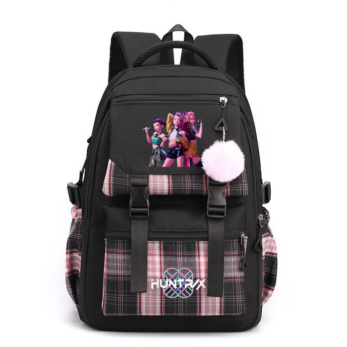 Wholesale K-pop printed large-capacity student backpack bags for middle and high school students.