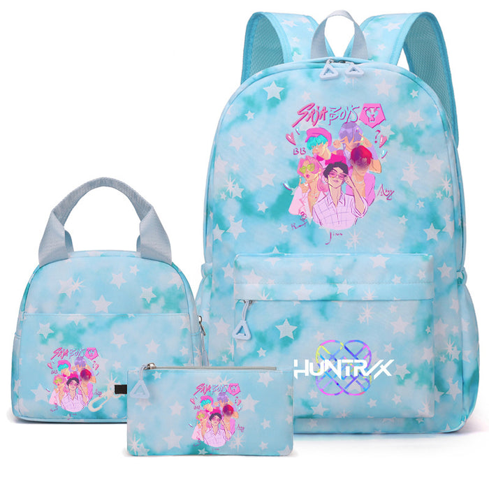 Wholesale Children' s KPOP Series Multi-Color Backpack Bags Three-Piece Set