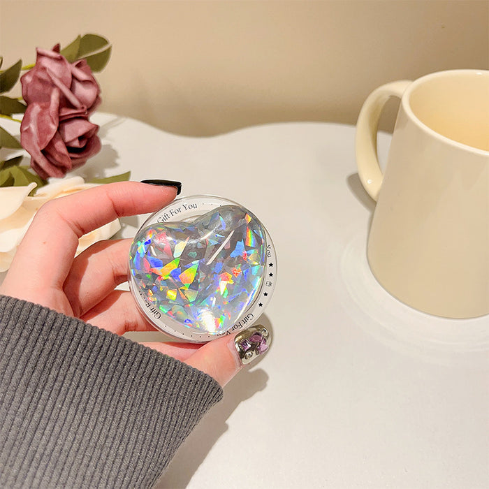 Wholesale Glass Laser Heart Pop-out Phone Grips