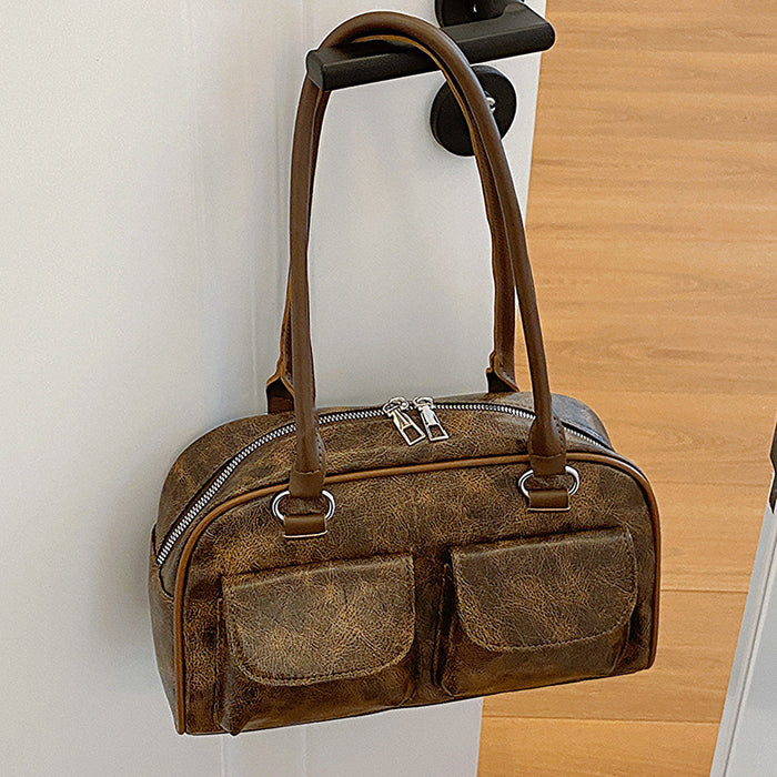 Wholesale Retro new minimalist and fashionable shoulder bag, niche large capacity handheld commuting bag