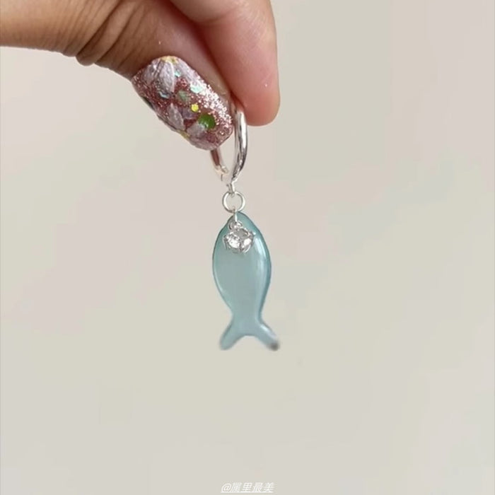 Wholesale Pearl Fish Earrings Forest Style Handmade Tassel Diamond Earrings