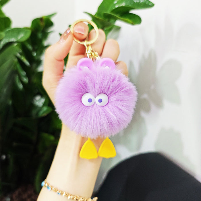 Wholesale cute plush big-eyed duck pendant Keychains