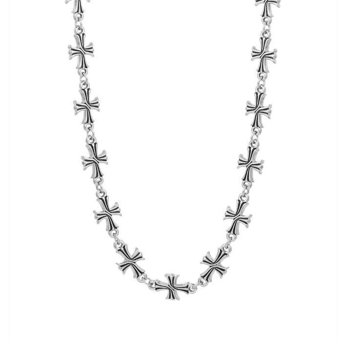 Wholesale Cross Flower Titanium Steel Necklace JDC-NE-CAJB003