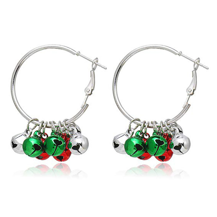 Wholesale Christmas Cartoon Christmas Tree Bell Light Bulb Snowflake Alloy Earrings JDC-ES-ManTi003