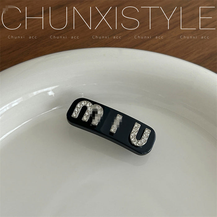 Wholesale diamond letter Pearl hairpin female side small clip headdress hairpin bangs clip