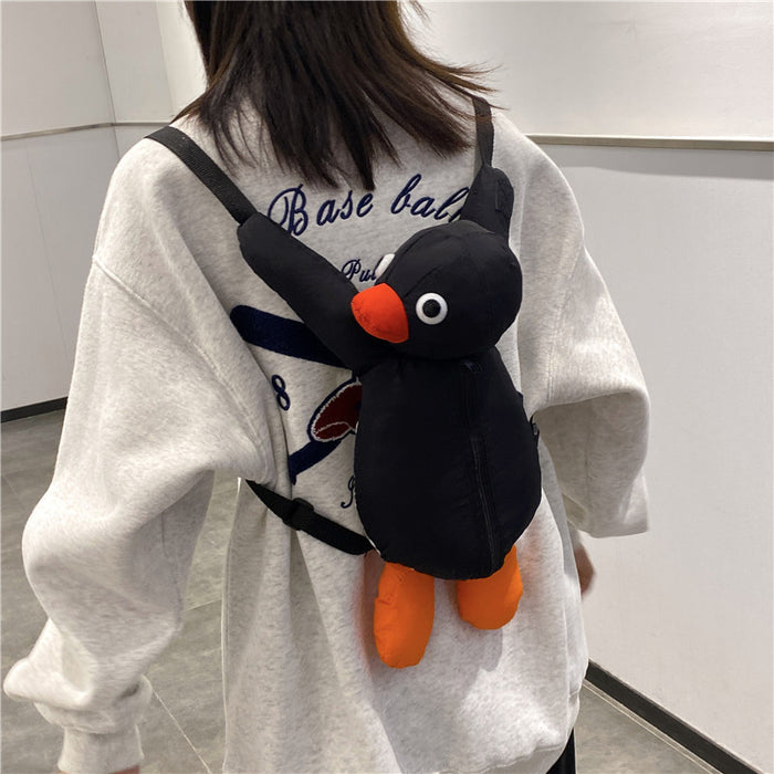 Wholesale penguin backpack fashion personality plush children bag shoulder bag
