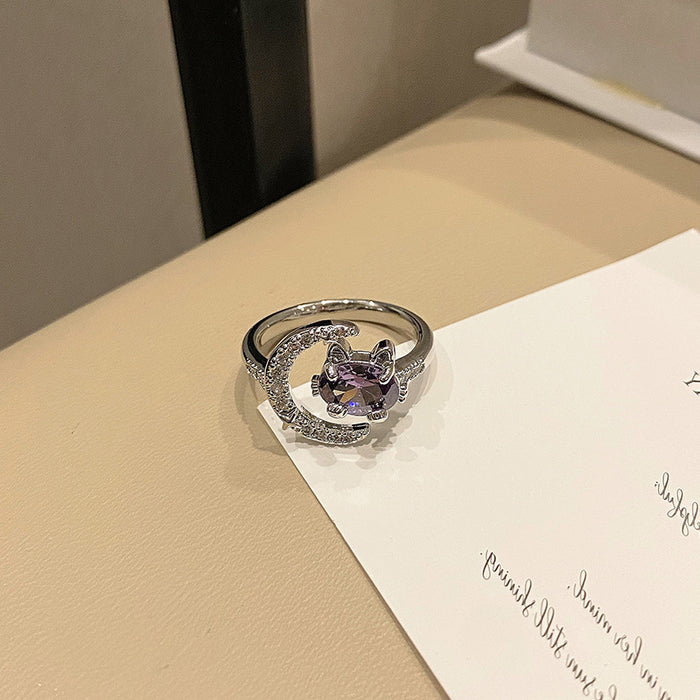 Wholesale Exquisite niche zircon butterfly diamond ring with minimalist layering style and versatile ring accessories