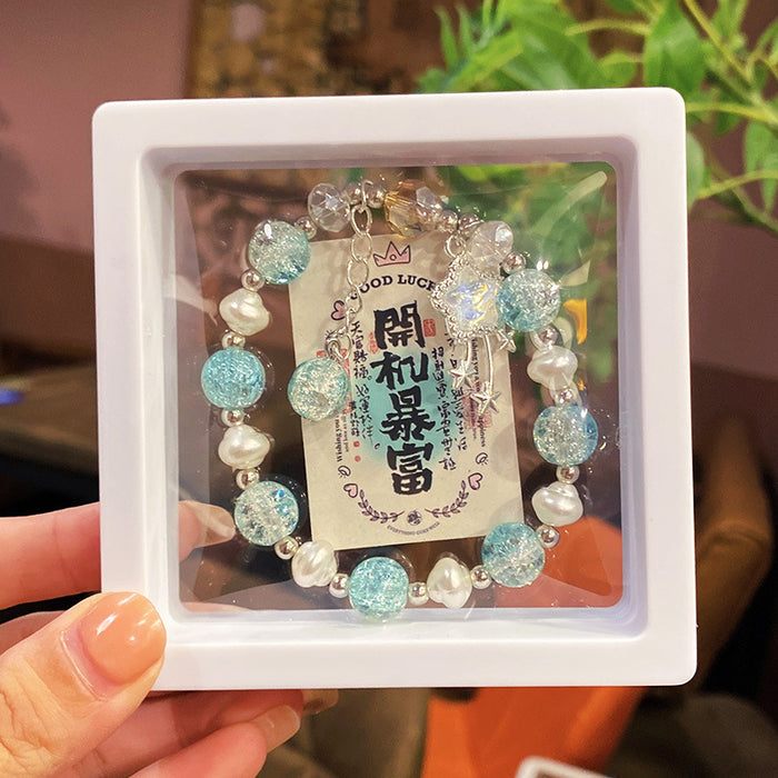 Wholesale Star Glass Bead Bracelet Chic Forest Sweet Theme Fashion Jewelry Accessory MOQ≥3